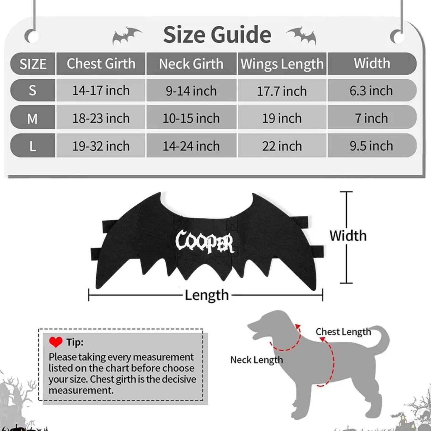 Personalized Halloween Bat Wing Pet Costume