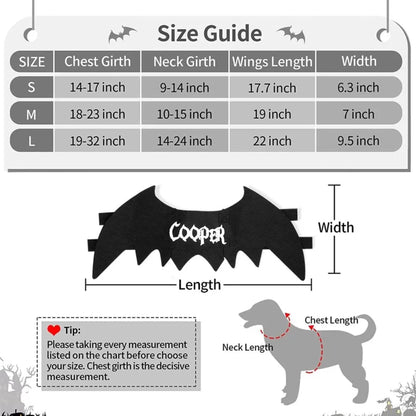 Personalized Halloween Bat Wing Pet Costume