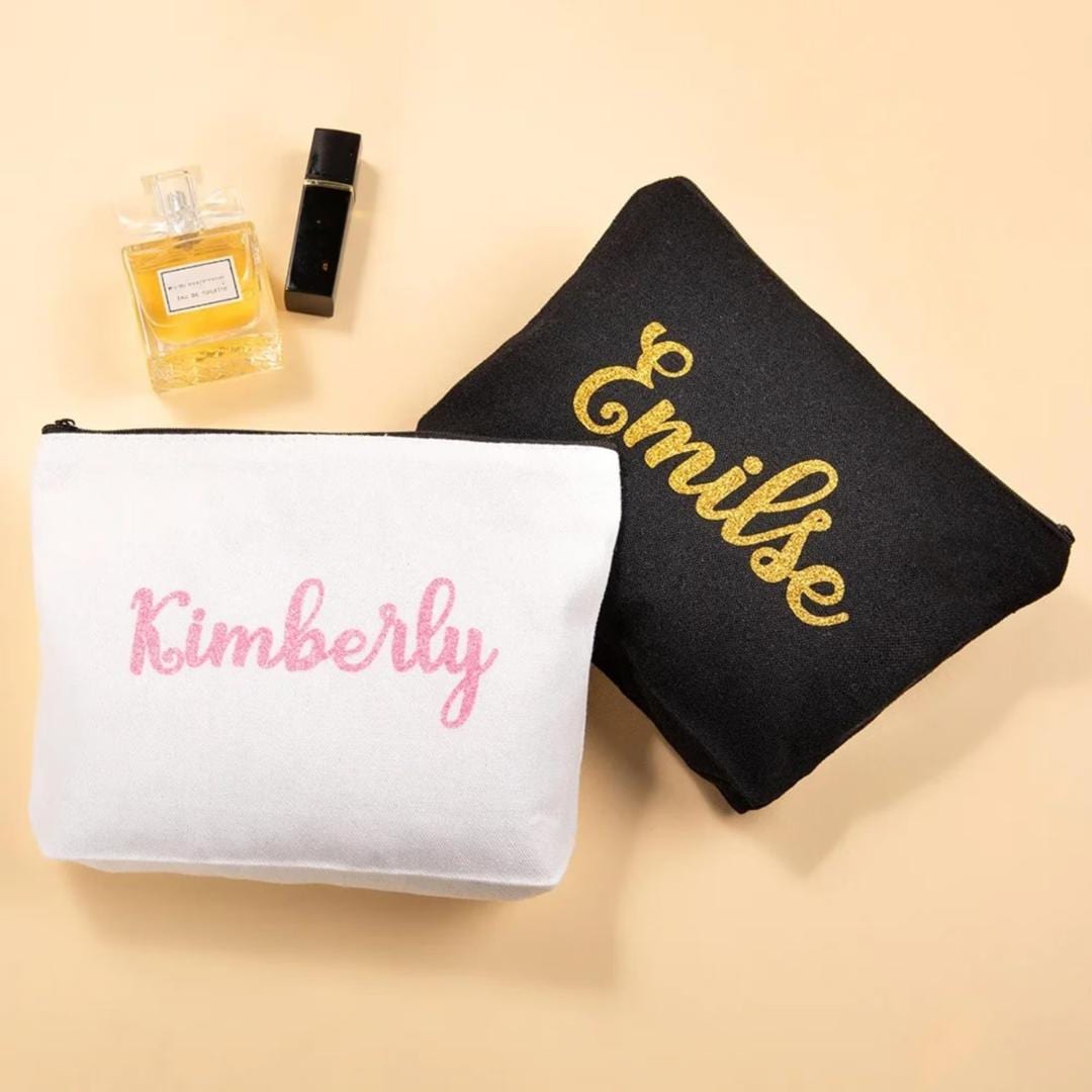 Custom Name Glitter Makeup Bag
