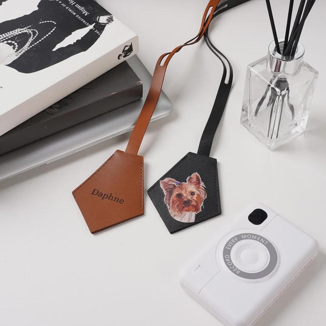Personalized Pet Photo Leather Bag Tag