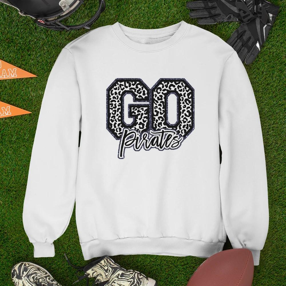 Personalized Name Leopard Print Go Team Sweatshirt
