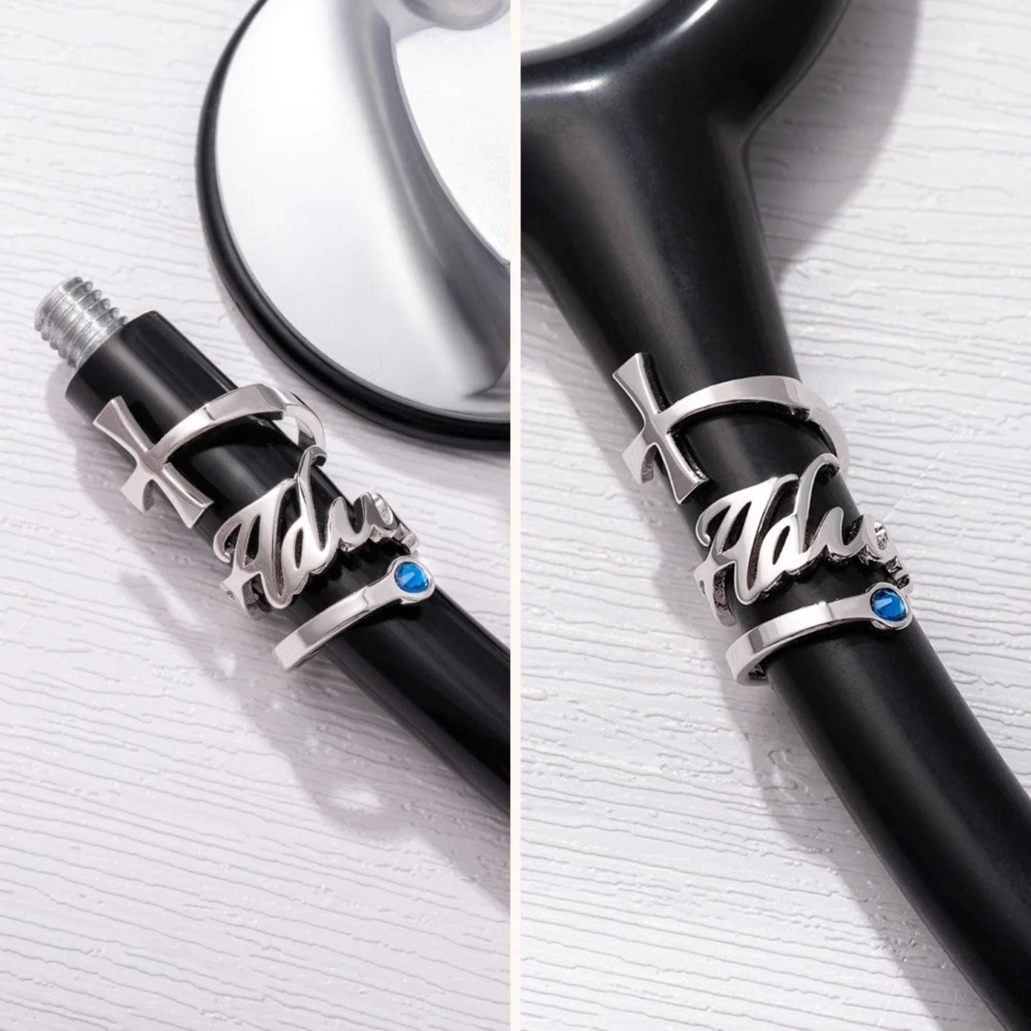 Cross Stethoscope ID Tag with Name & Birthstone