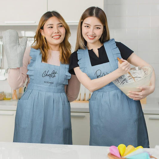 Custom Name Ruffled Apron with Pockets