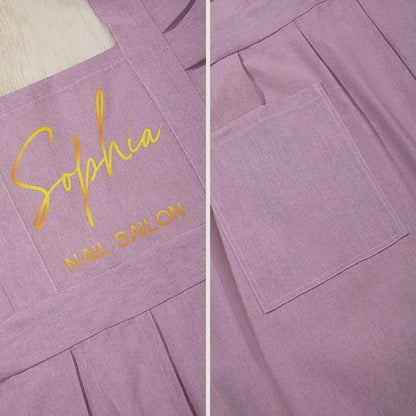 Custom Name Ruffled Apron with Pockets