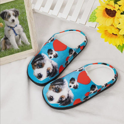 Personalized Pet Photo Cotton Slippers for Women