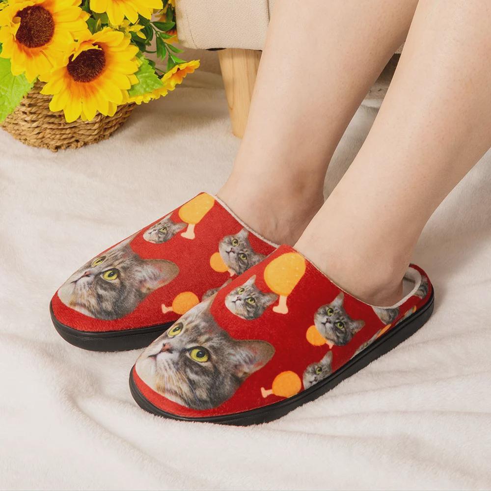Personalized Pet Photo Cotton Slippers for Women