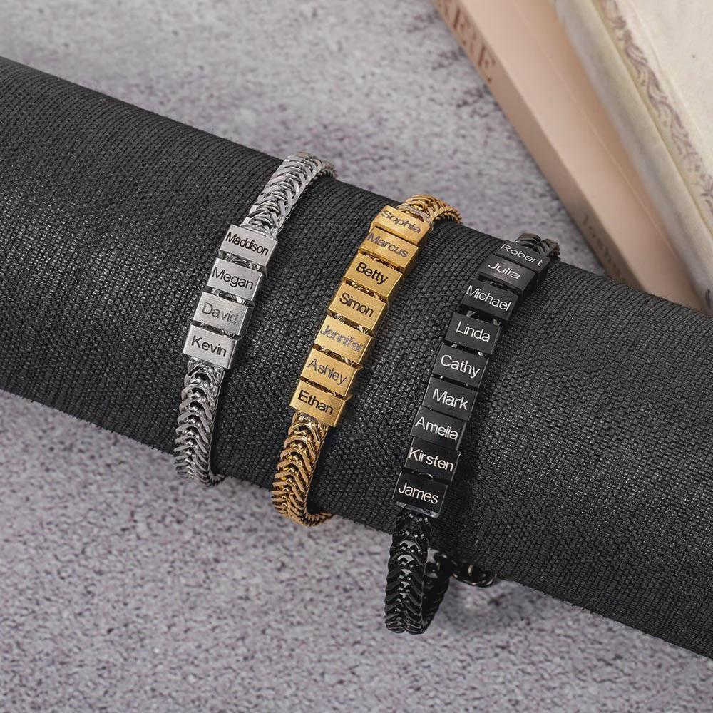 Custom Dad Bracelet with 1–12 Kids’ Names