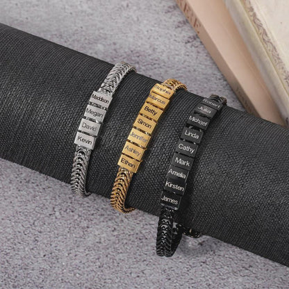 Custom Dad Bracelet with 1–12 Kids’ Names