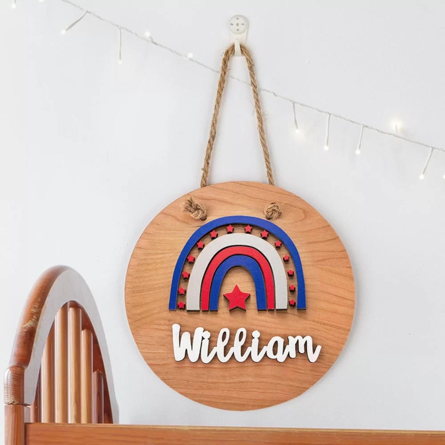 Wooden Halloween Rainbow Name Sign for Kids