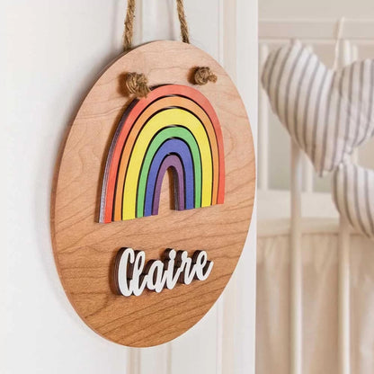 Wooden Halloween Rainbow Name Sign for Kids