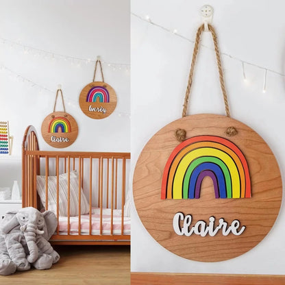 Wooden Halloween Rainbow Name Sign for Kids