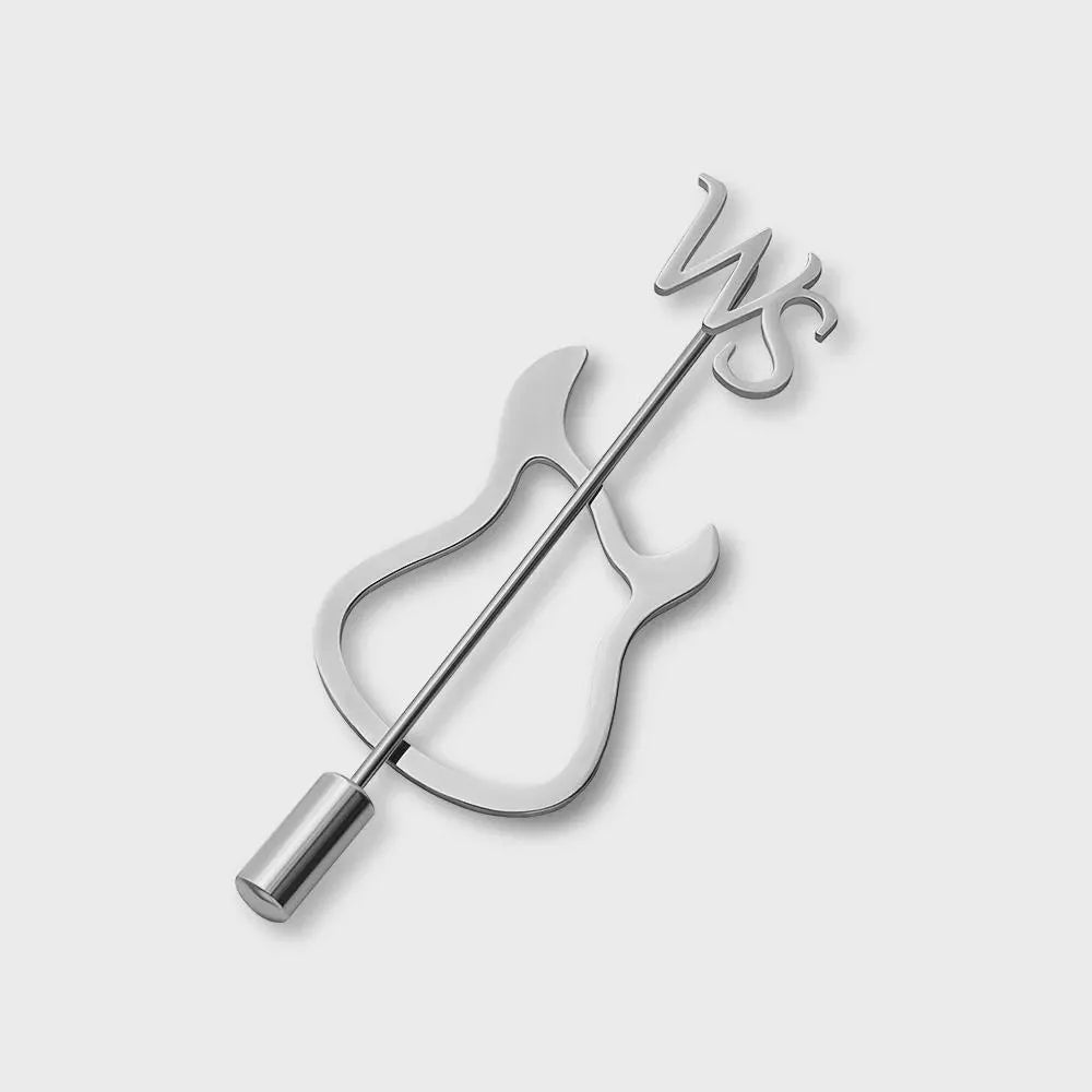 Custom Guitar Lapel Pin with Initials