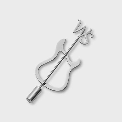 Custom Guitar Lapel Pin with Initials