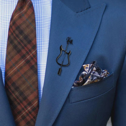Custom Guitar Lapel Pin with Initials