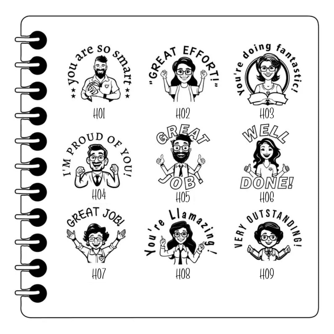 Personalized Self-Inking Teacher Avatar Stamp