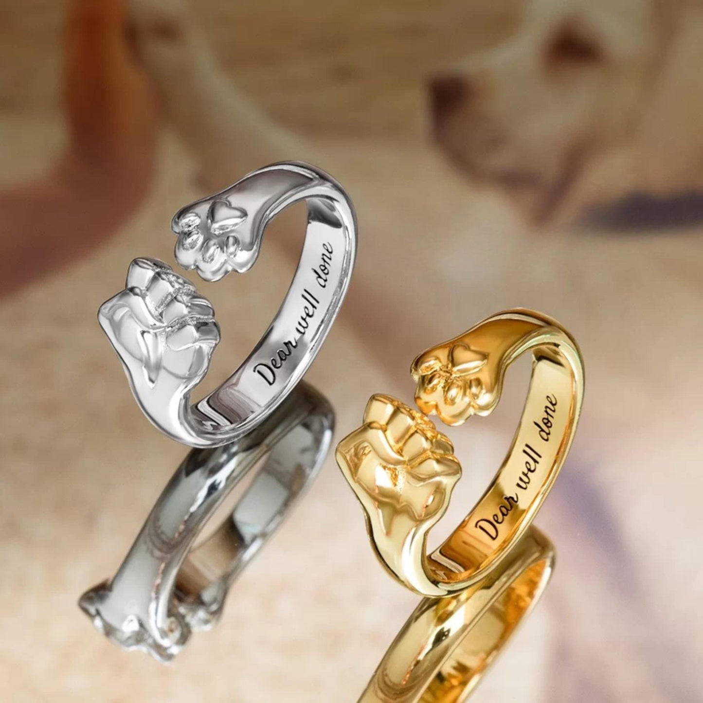 Personalized Best Friend Pet Fist Bump Ring