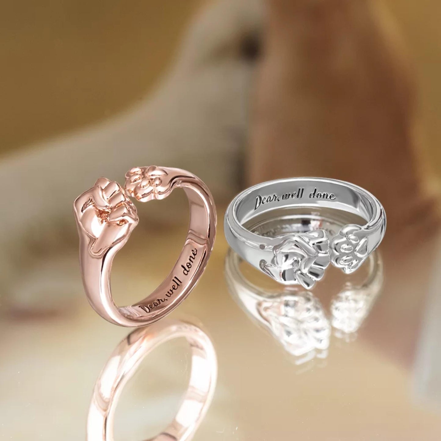 Personalized Best Friend Pet Fist Bump Ring