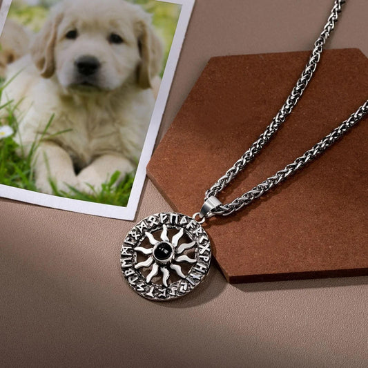 Custom Sun Photo Projection Necklace
