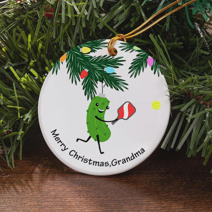 Custom Cartoon Pickleball Christmas Tree Decoration