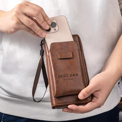 Personalized Men's Vegan Leather Phone Wallet