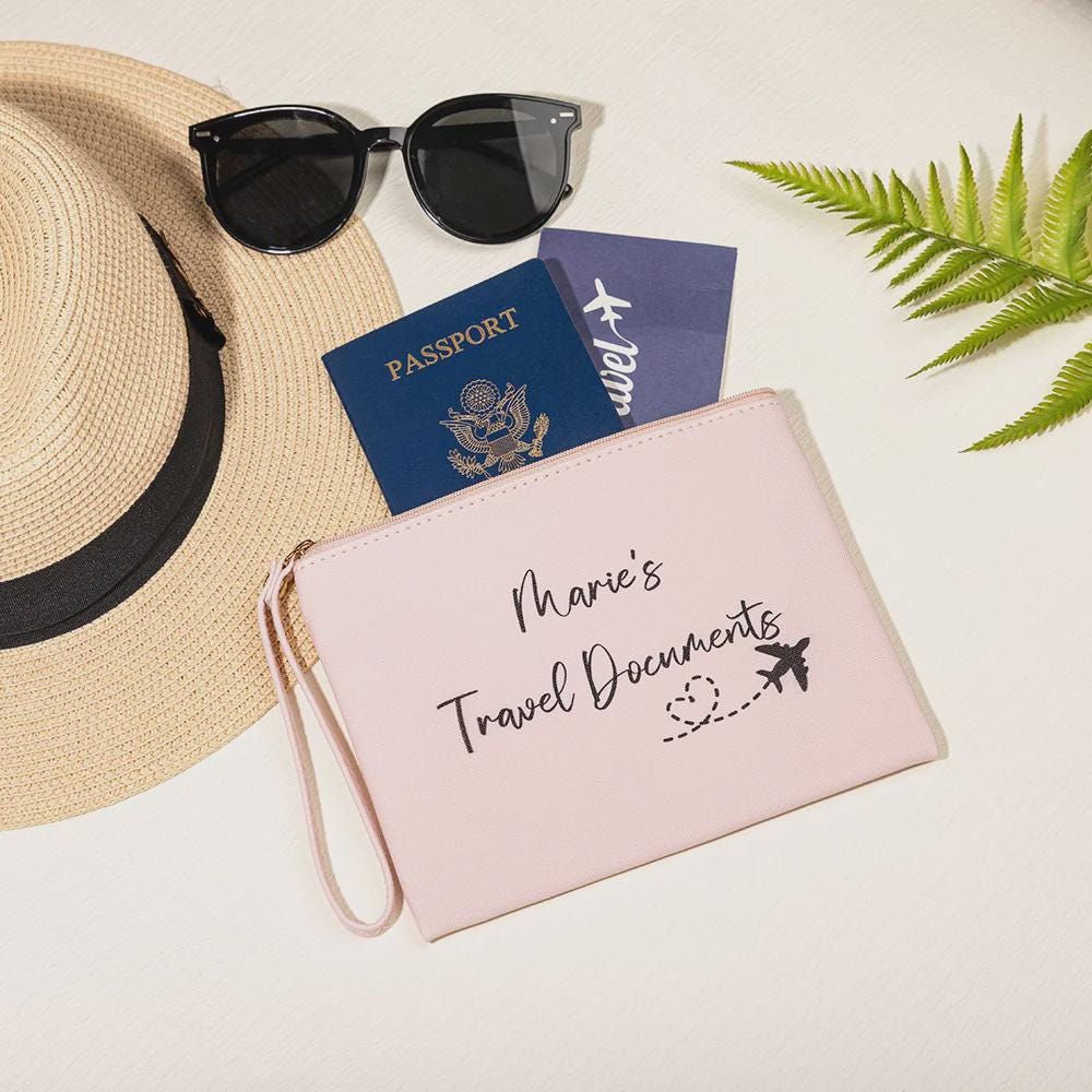 Custom Name Travel Passport Wallet Organizer Pouch