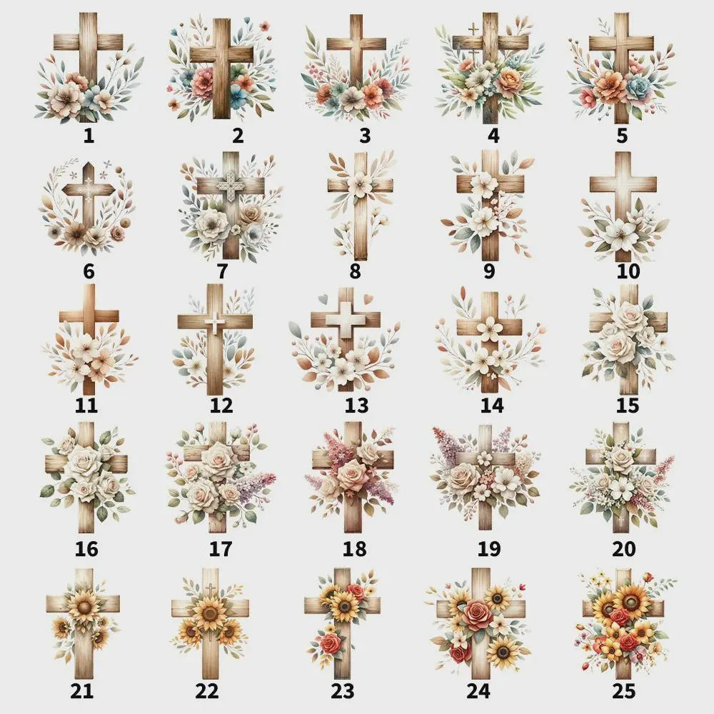 Personalized Name Cross Pattern Journal with Flowers