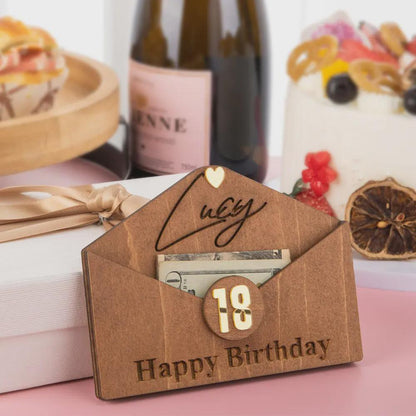 Personalized Wooden Money Holder Envelope