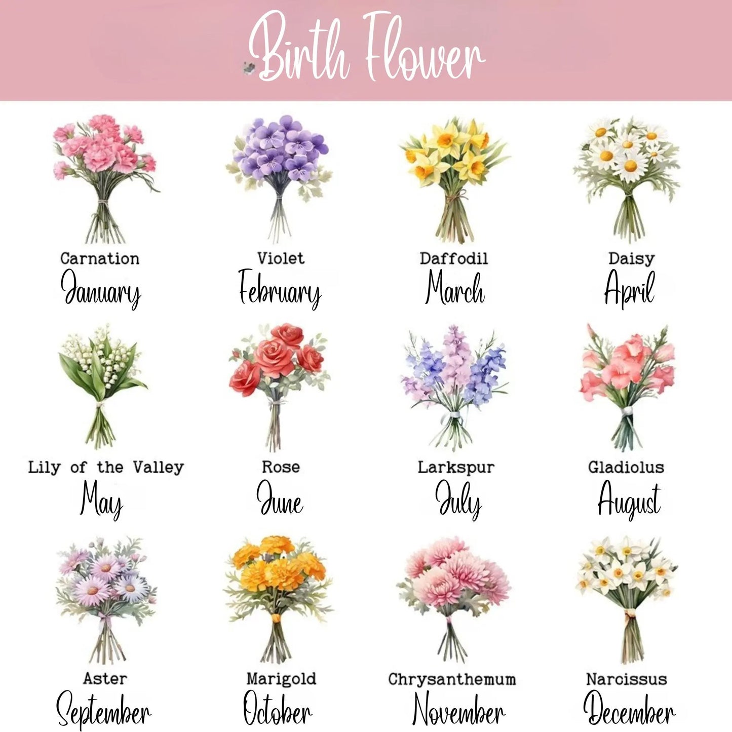 Custom Name Birth Flower Golf Bag Tote