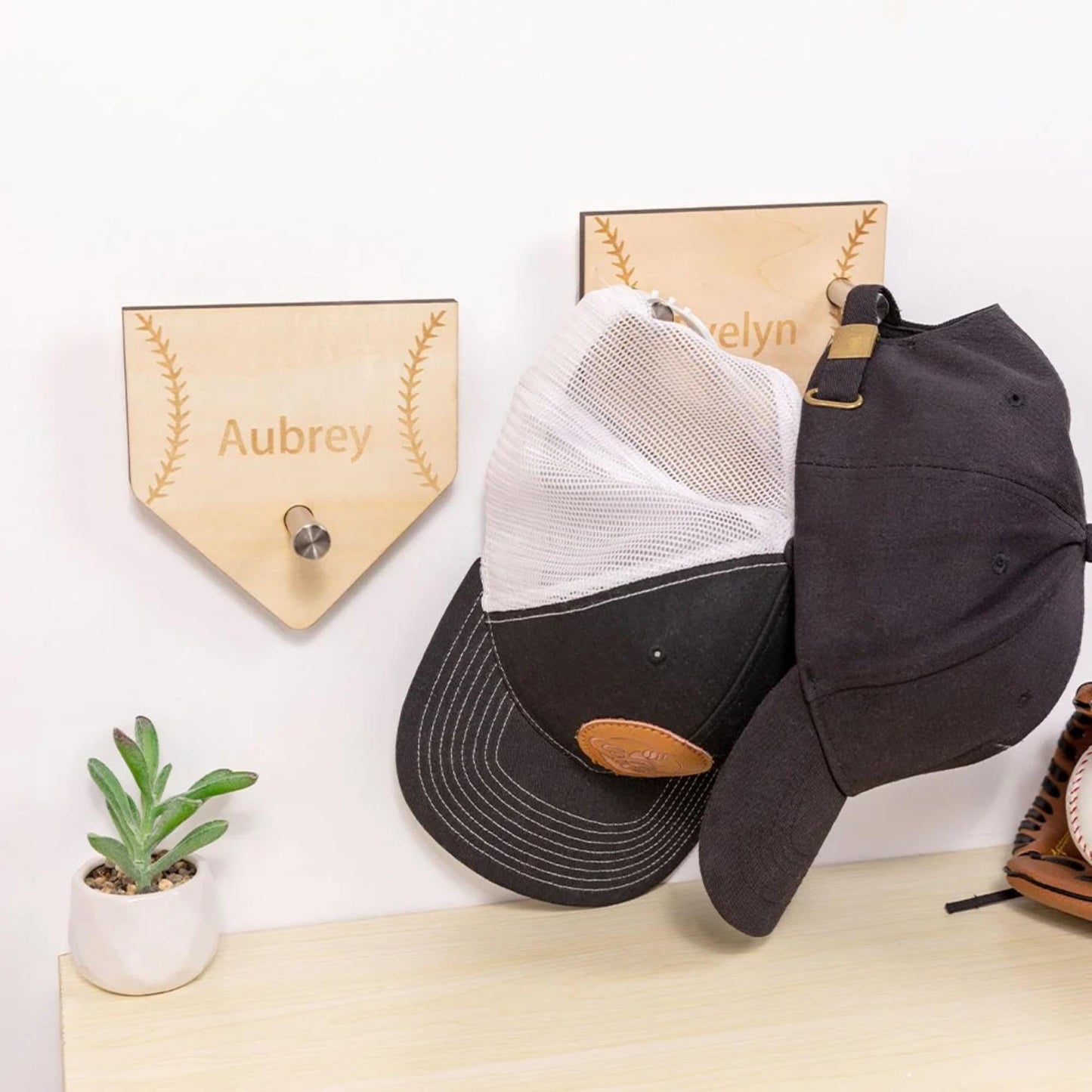 Personalized Wooden Sports Cap Holder