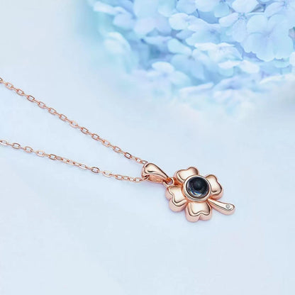 Four Leaf Clover Photo Projection Necklace