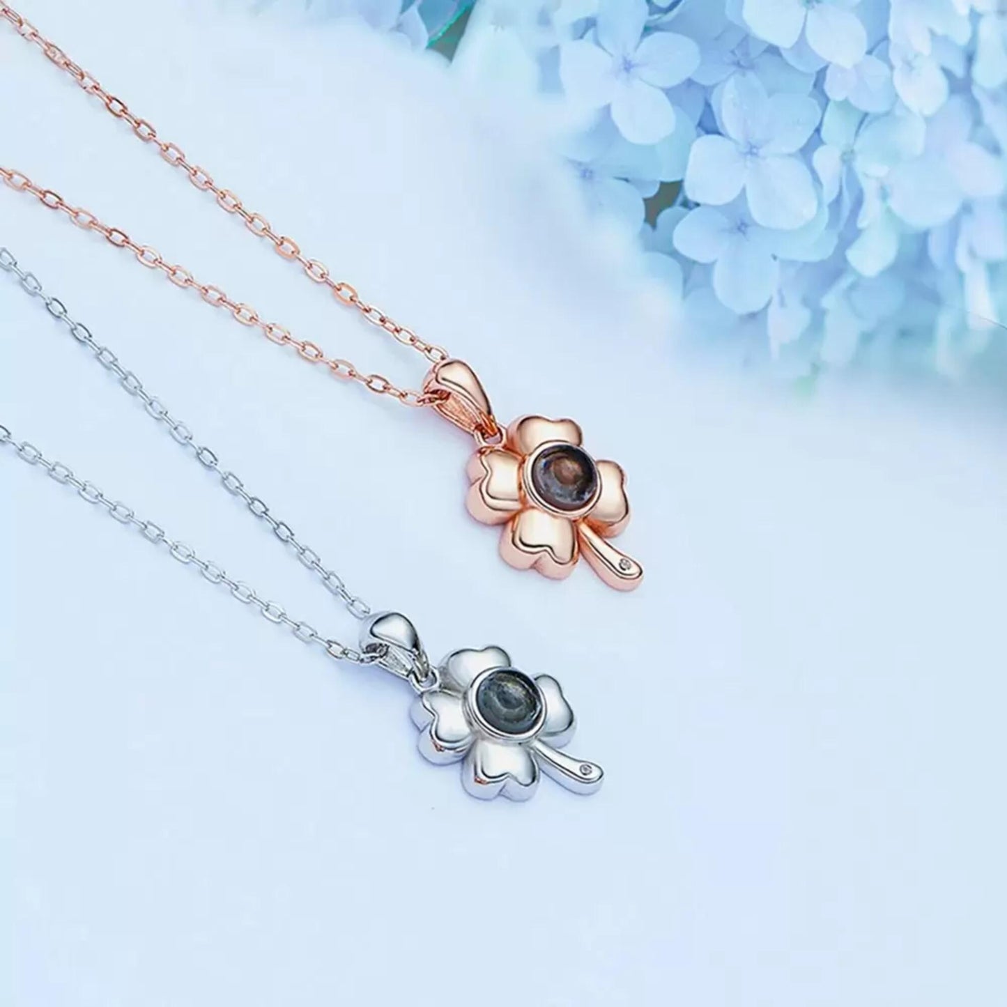 Four Leaf Clover Photo Projection Necklace