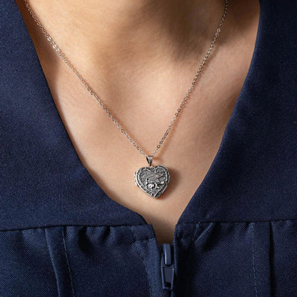 Graduation Cap Heart Locket Necklace with Photos