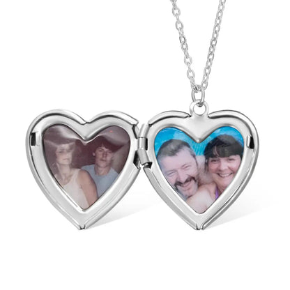Personalized Heart Locket Necklace with Butterfly
