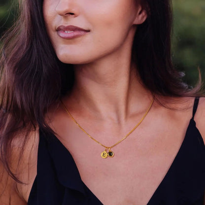 Personalized Photo Projection Necklace with Initial Charm