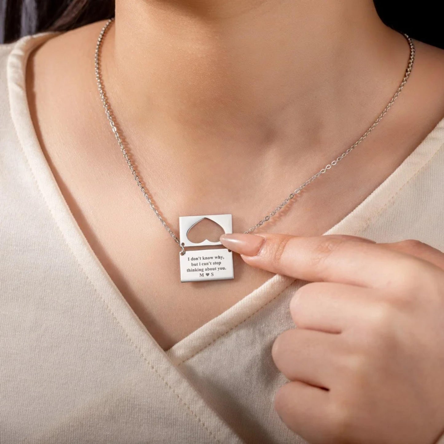 Secret Message Heart Envelope Locket Necklace