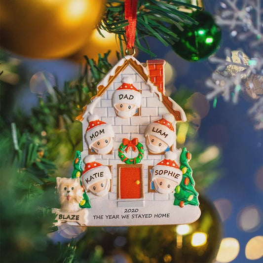 Custom Stay at Home Family Christmas Tree Decoration