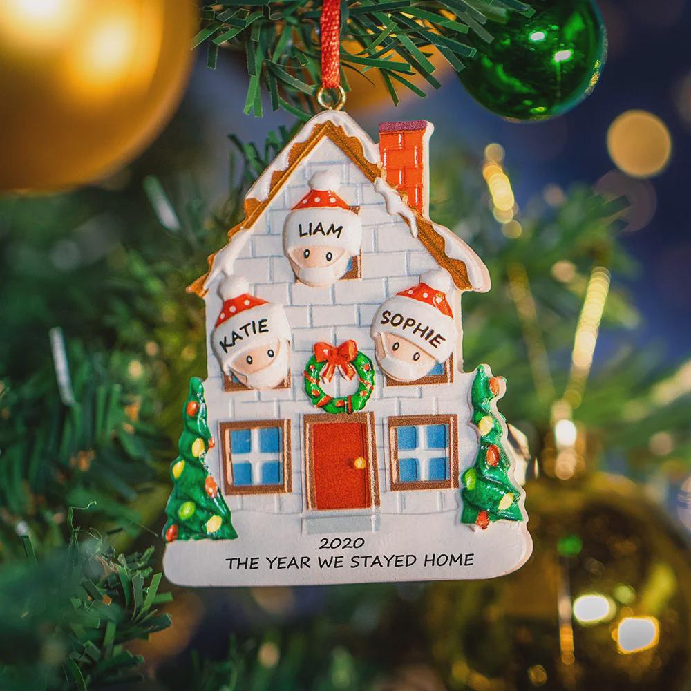 Custom Stay at Home Family Christmas Tree Decoration