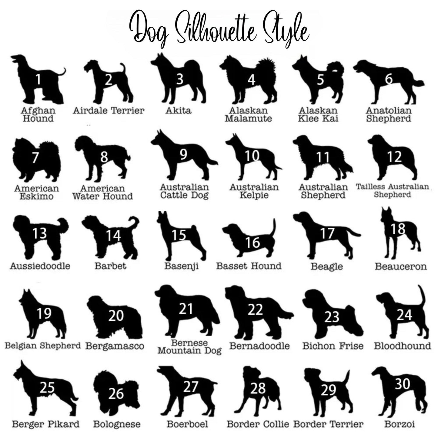 Custom Dog Silhouette Wooden Christmas Tree Ornament with Name