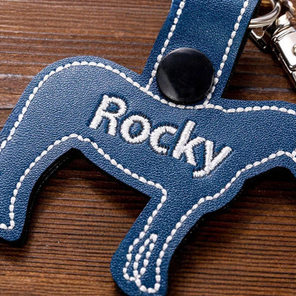 Personalized Embroidered Horse Silhouette Keychain