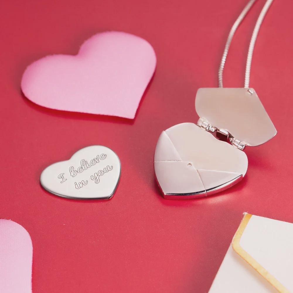 Secret Message Heart Locket Necklace