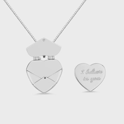 Secret Message Heart Locket Necklace