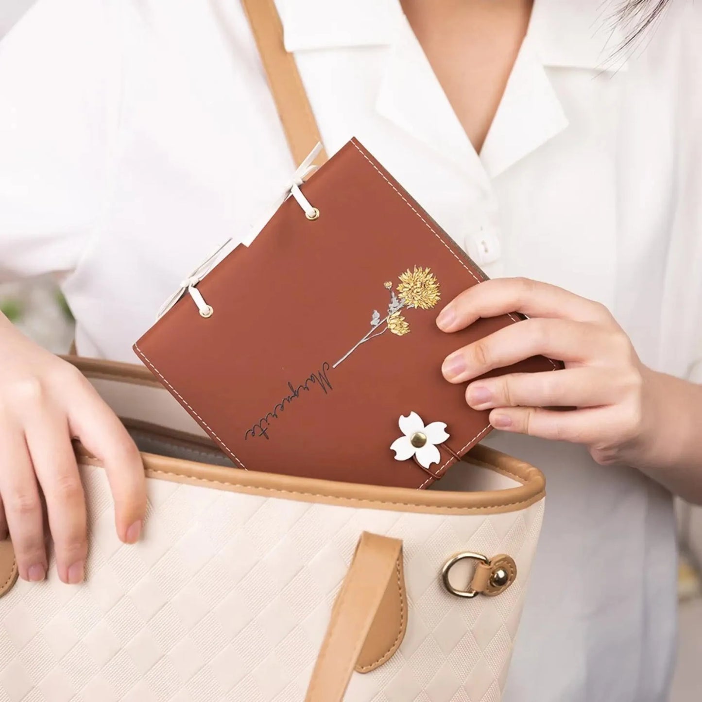 Custom Birth Flower Sketchbook with Flower Buckle