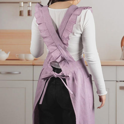 Custom Name Ruffled Apron with Pockets