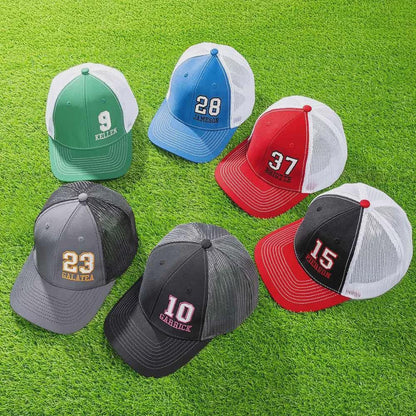 Sports Trucker Hat with Name & Number