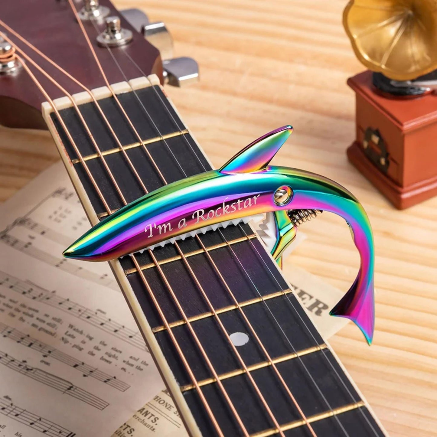 Personalized Metal Shark Guitar Capo