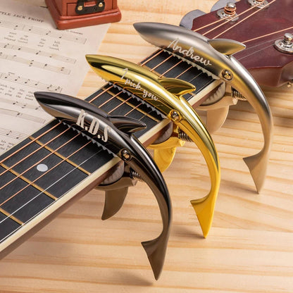 Personalized Metal Shark Guitar Capo