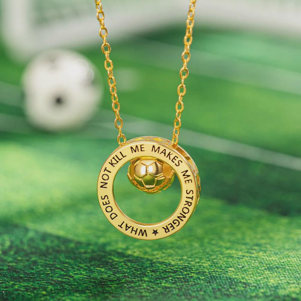 Soccer Hoop Pendant Necklace with Name