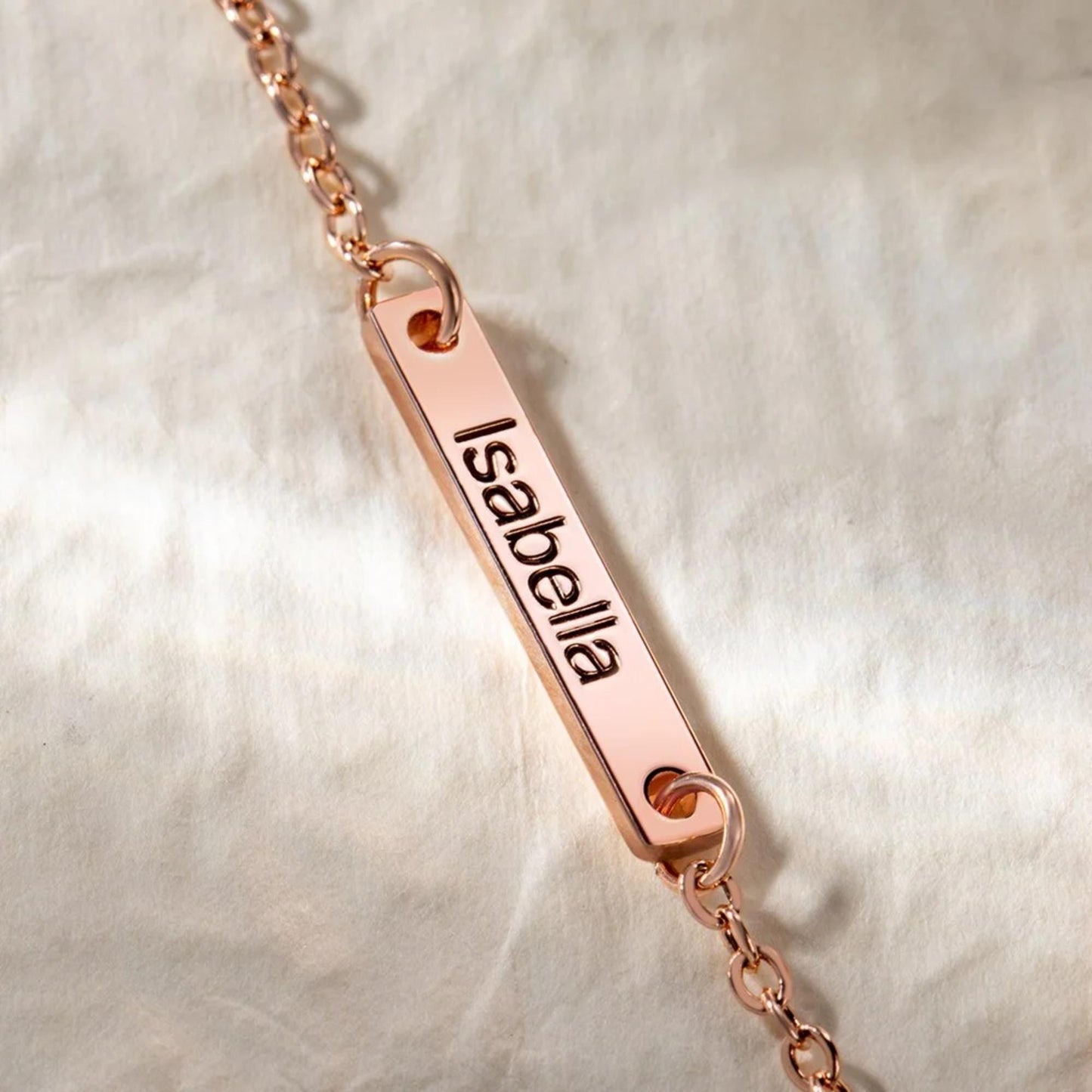 Custom Name Sideways Bar Tiny Cross Pendant Necklace