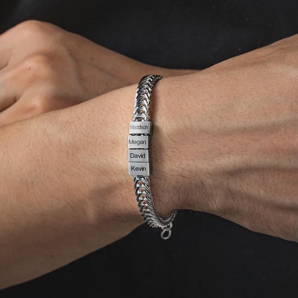 Custom Dad Bracelet with 1–12 Kids’ Names