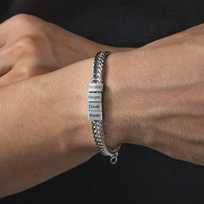 Custom Dad Bracelet with 1–12 Kids’ Names